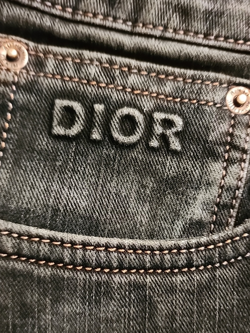 Dior Washed Black Straight Jeans